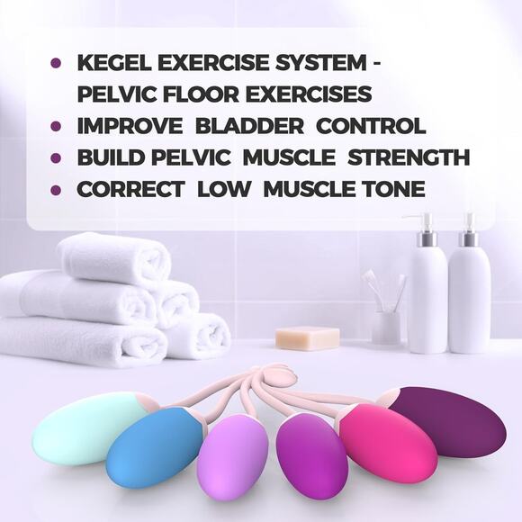 Kegel Exercise System, Pelvic Floor Strengthening Set of 6, Premium Silicone - Picture 2 of 5